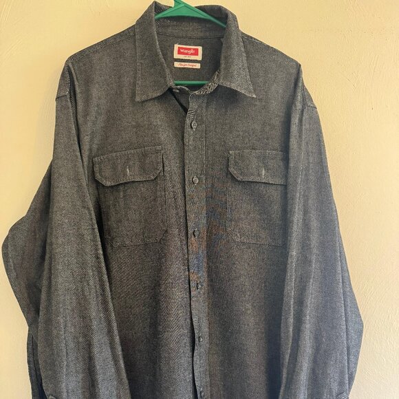 Wrangler Men's XL Long Sleeve Button Down Shirt - Charcoal Gray - Picture 1 of 6